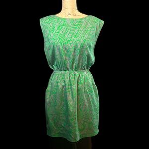 Francesca’s Green & Silver Open Back Dress
